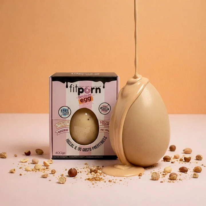 Uovo di Pasqua 25% Nocciola Bianca proteico, senza lattosio, senza zuccheri aggiunti 400g