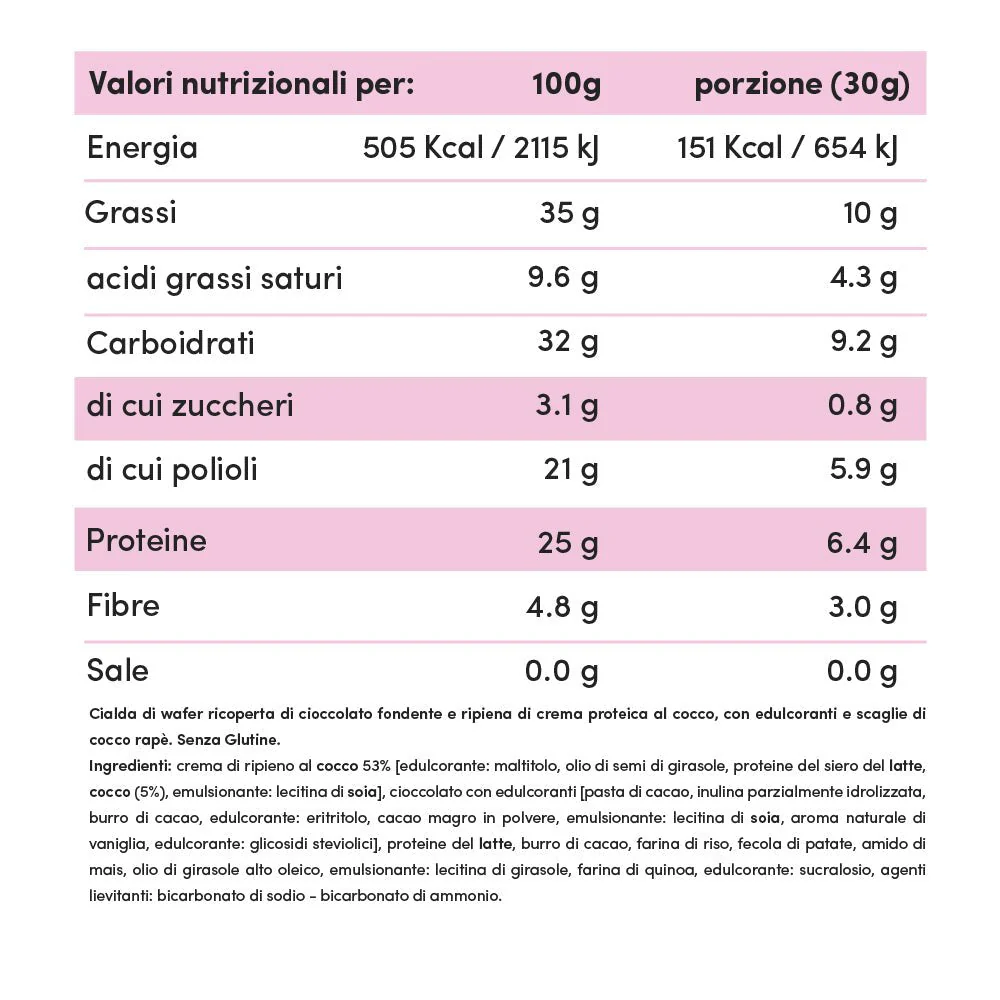 Wafer proteico ripieno senza zuccheri 30g - Image 3